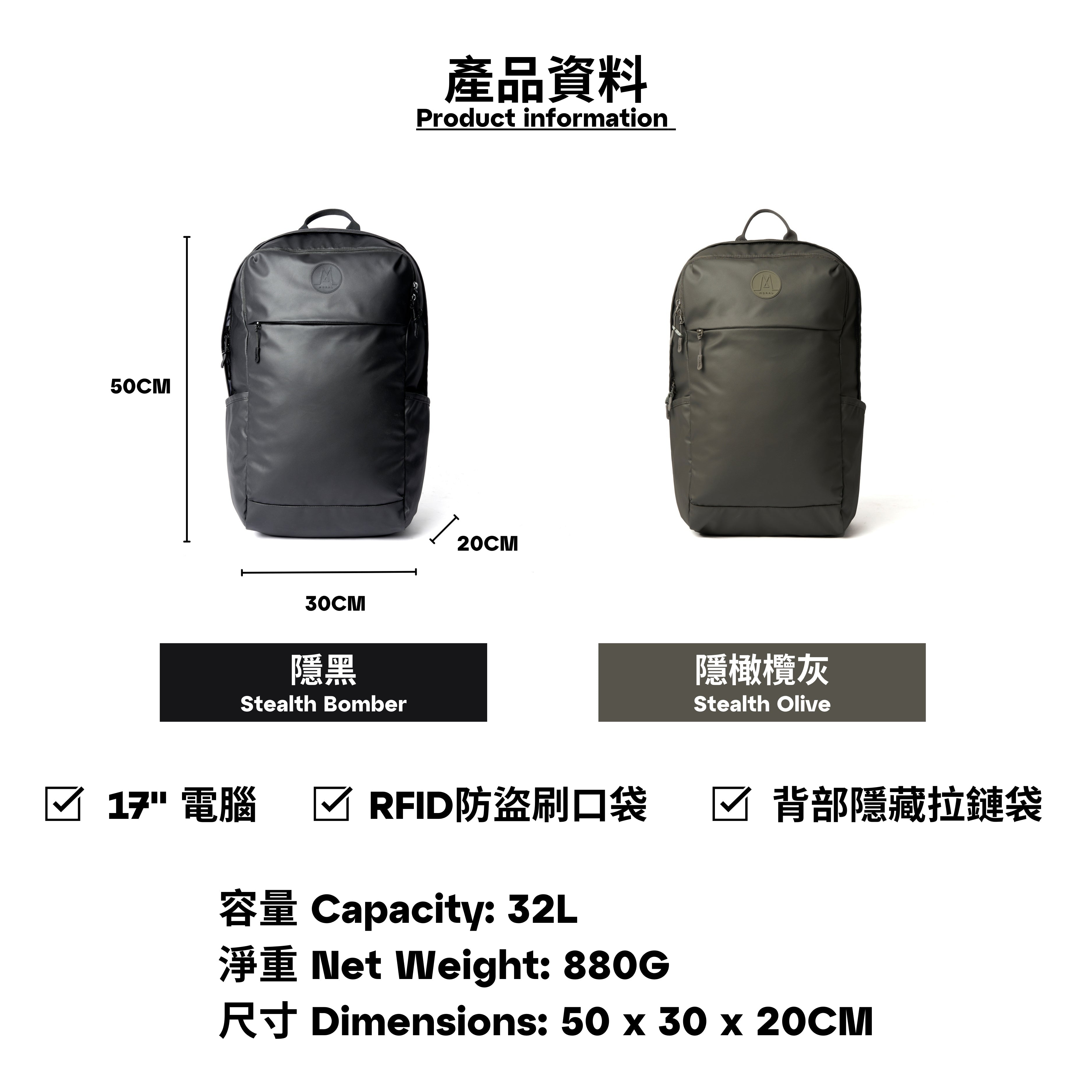 Nova Straya 32L Stealth Bomber Laptop Backpack - Waterproof Anti-Theft Business Travel & College Backpack for Men & Women - Perfect for Work, School & Outdoor Adventures