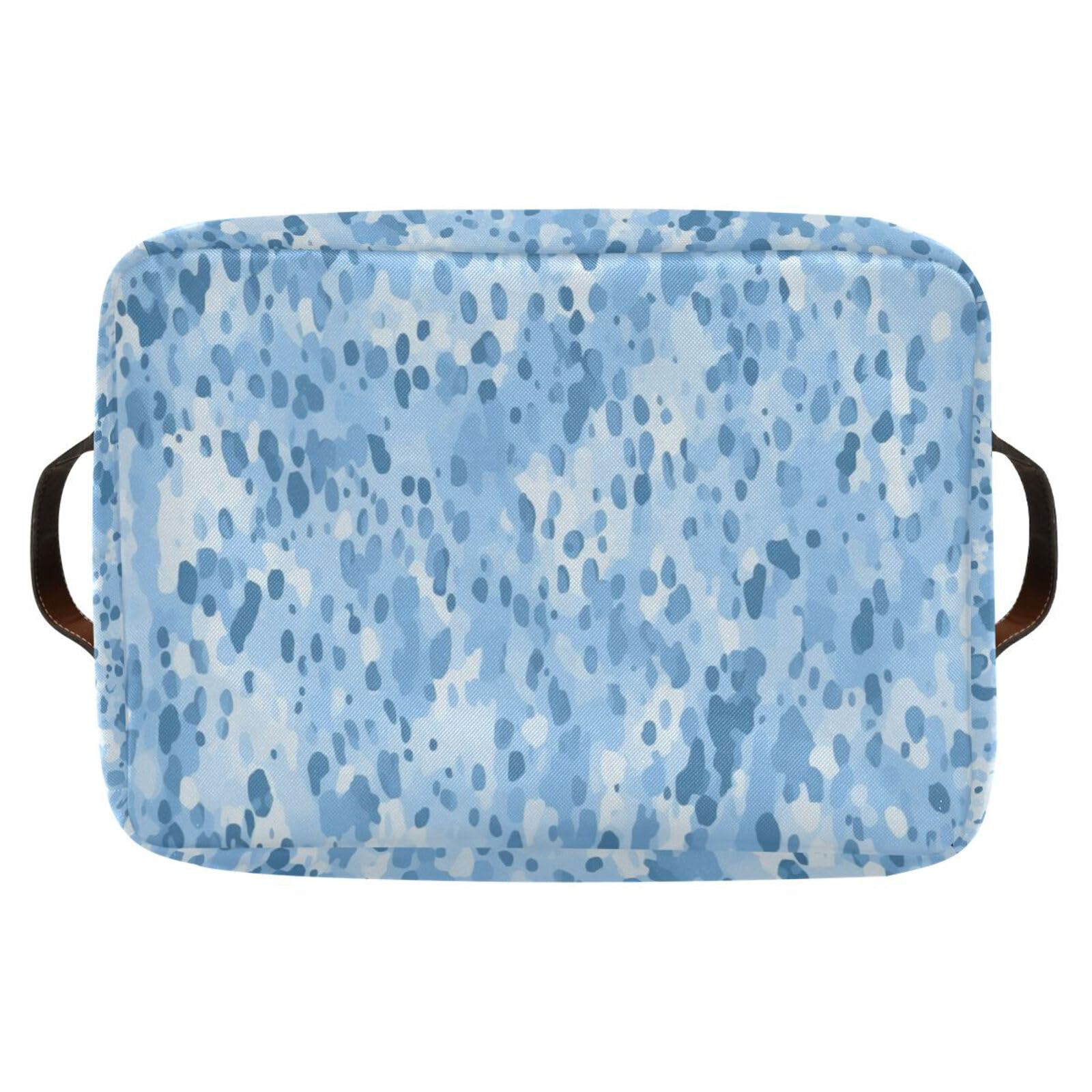 Leopard Print Foldable Storage Baskets - 2 Pack Rectangle Fabric Organizer with Handles for Clothes, Toys & Home Organization | Perfect for Closet, Shelves, Nursery & Office Decor