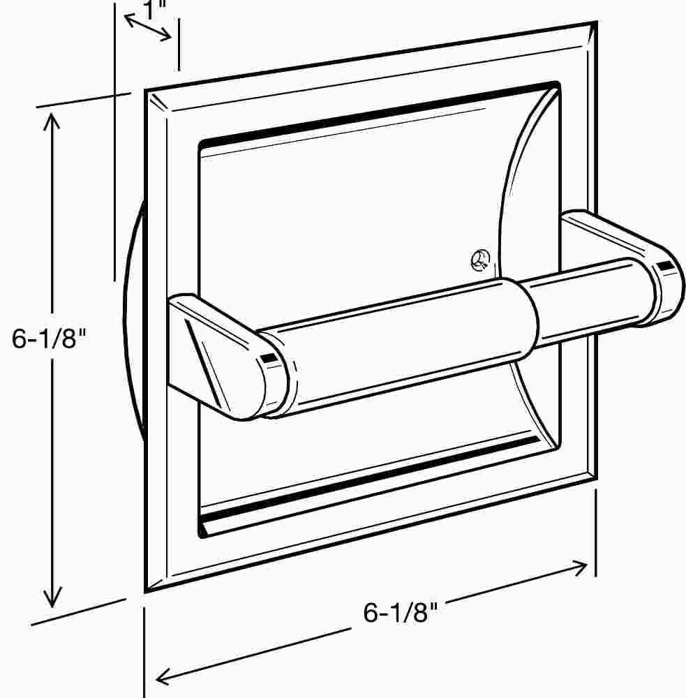 Proplus 553114 Recessed Toilet Paper Holder and Roller - Wall Mounted Bathroom Tissue Dispenser for Home, Office & Commercial Use
