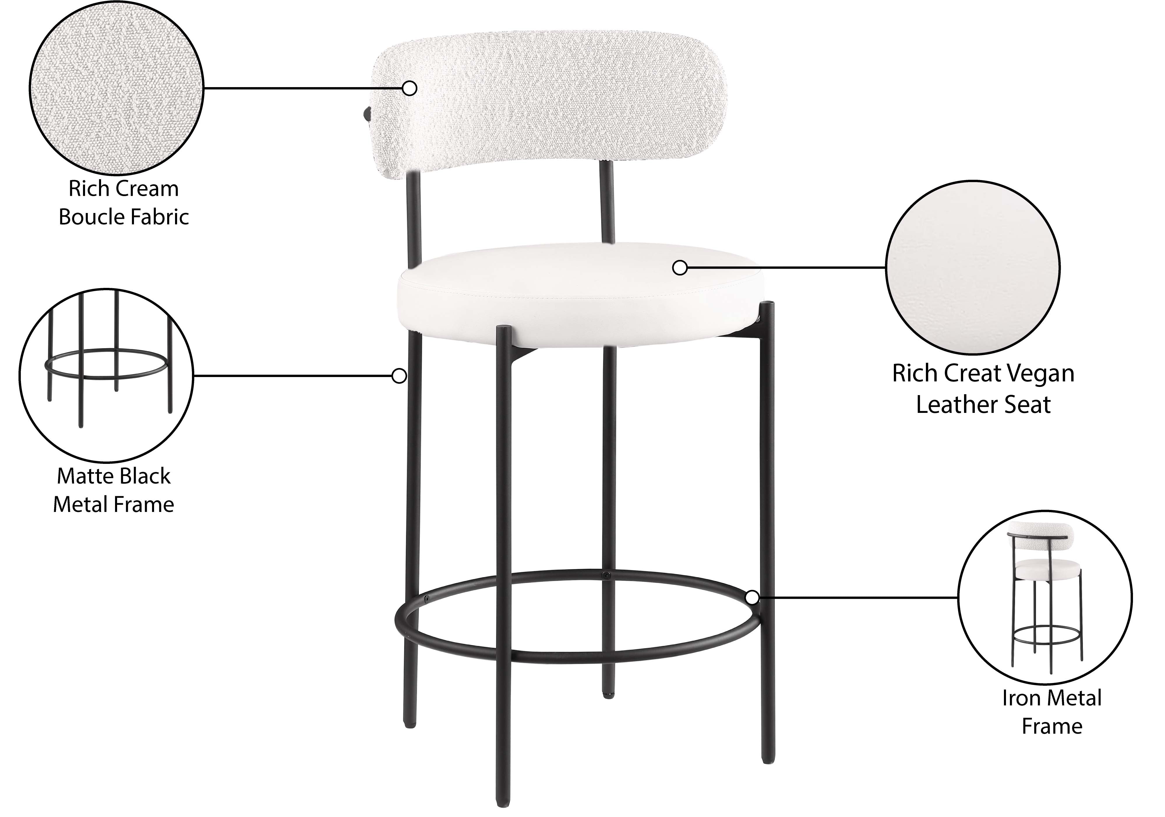 Vegan Leather Seat Stool - Modern PU Leather Footrest Ottoman with Non-Slip Bottom, Perfect for Living Room, Bedroom, Office & Nursery - Lightweight & Space-Saving Stool for Extra Seating or Footrest