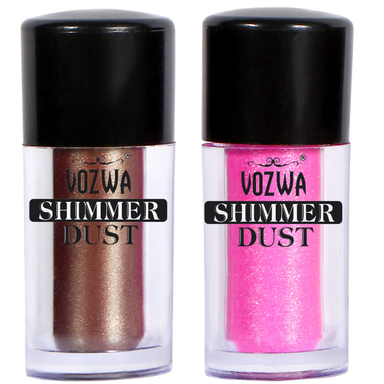 Vozwa Shimmer Eyeshadow Dust 4g - Coffee & Pink Shades | Long-Lasting Pigmented Makeup for Parties, Night Out & Special Occasions