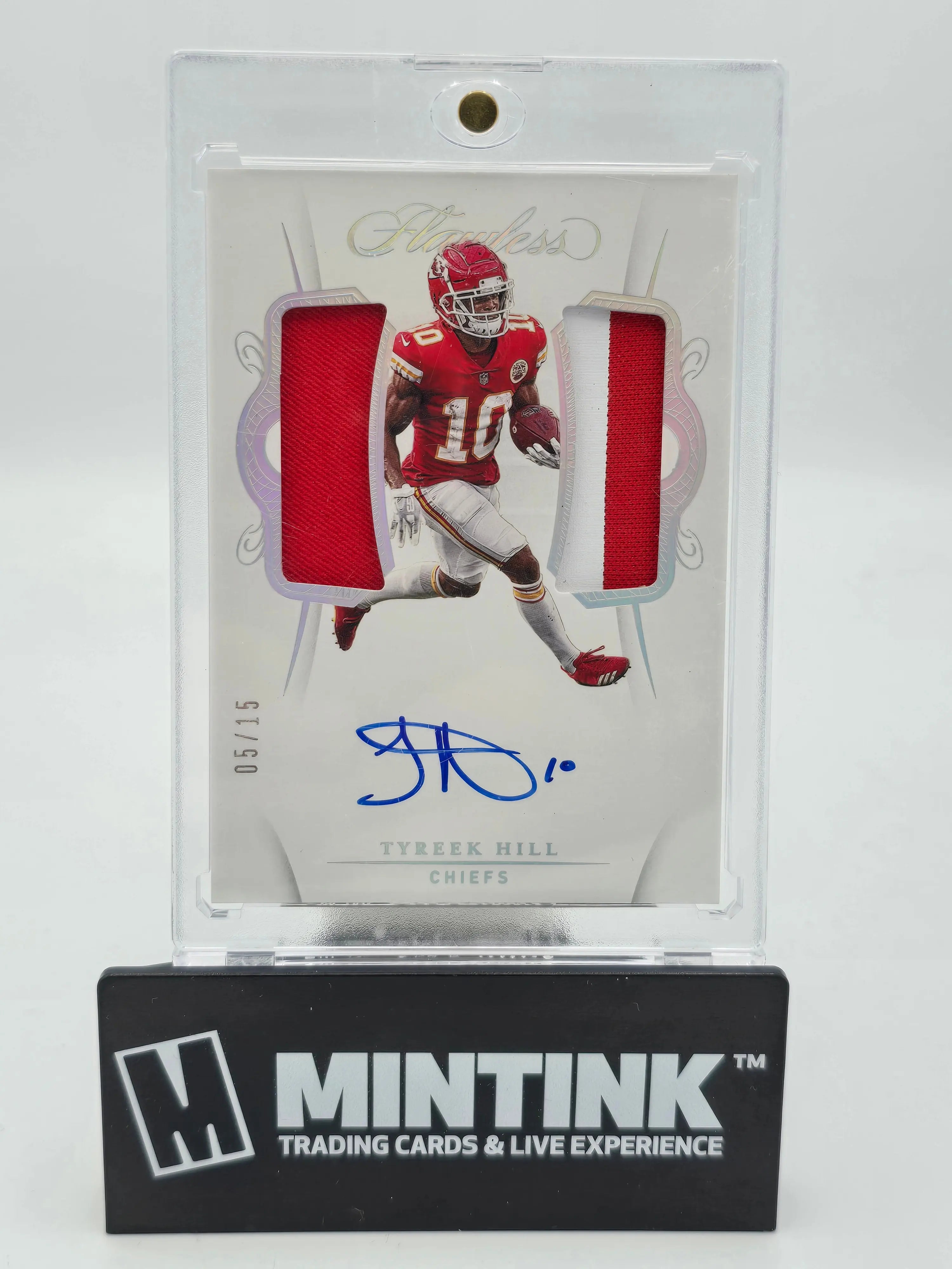 2020 Panini Flawless Football Tyreek Hill Silver Dual Patch Autograph Card /15 - Rare Collectible for NFL Fans & Sports Memorabilia Enthusiasts - Perfect for Display, Trading, and Investment