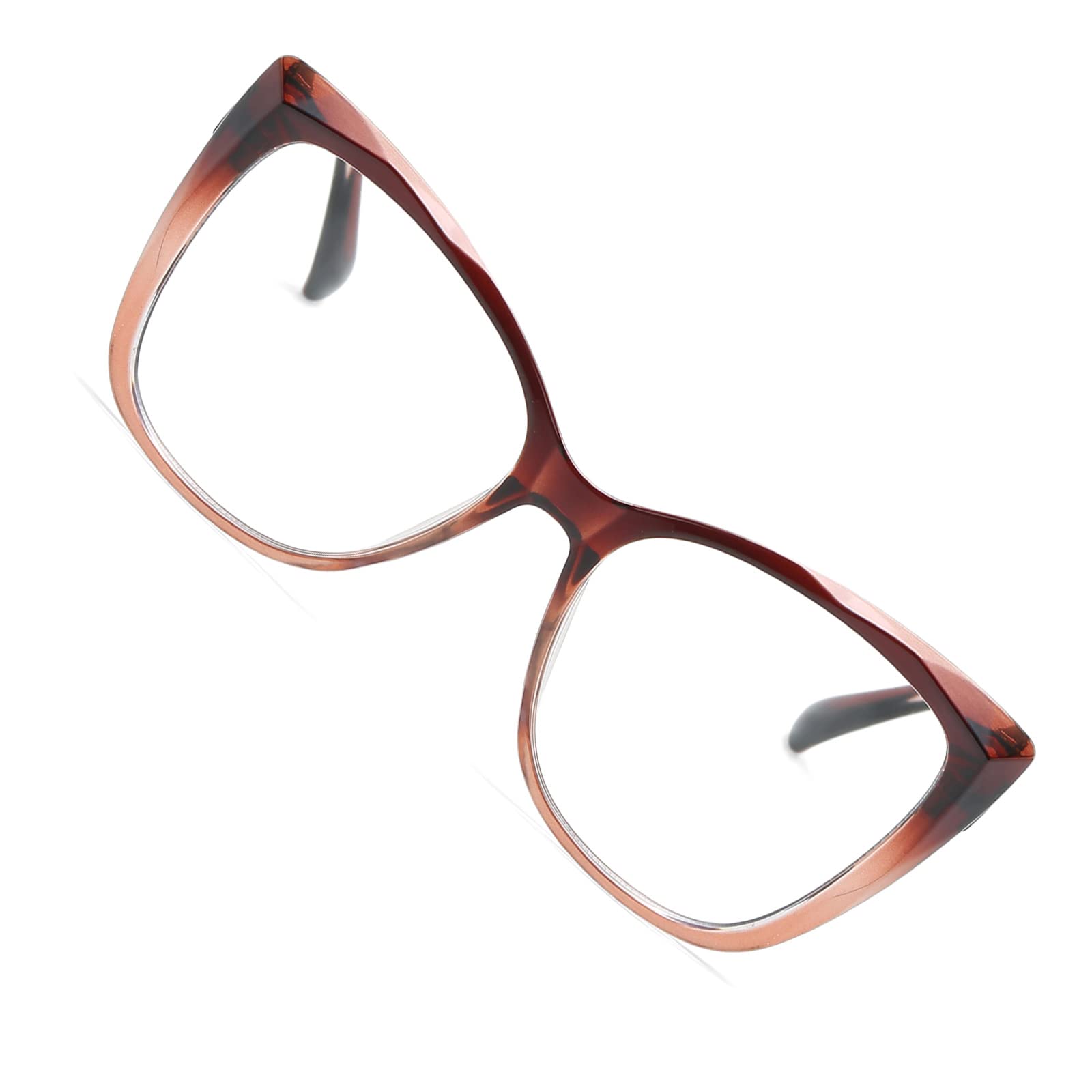 Fuisetaea Spring Hinge Cat Eye Reading Glasses for Women - Lightweight Myopia Eyewear with Comfortable Fit - Perfect for Office, Reading & Computer Work