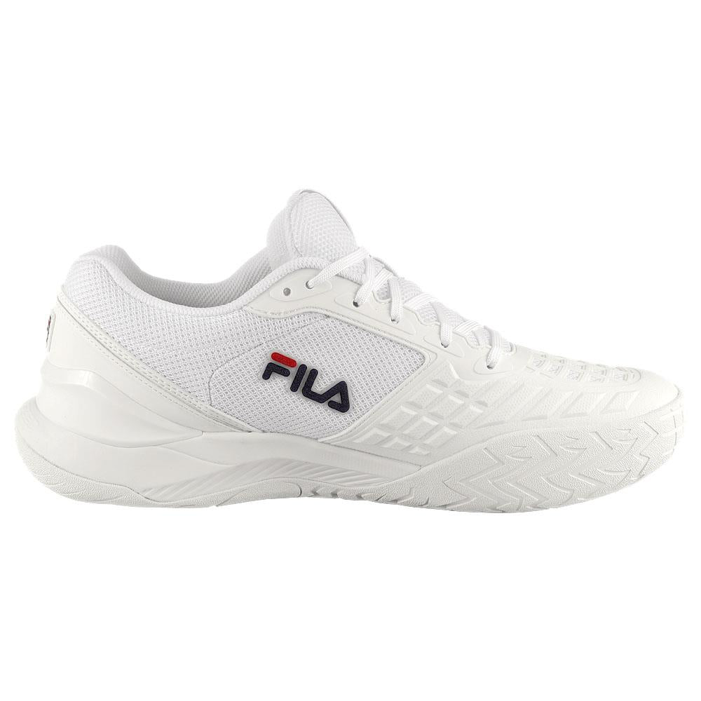 FILA Men's Axilus 3 Running Shoes - White/Navy Blue | Lightweight Cushioned Sneakers for Men | Perfect for Jogging, Gym Workouts & Casual Wear