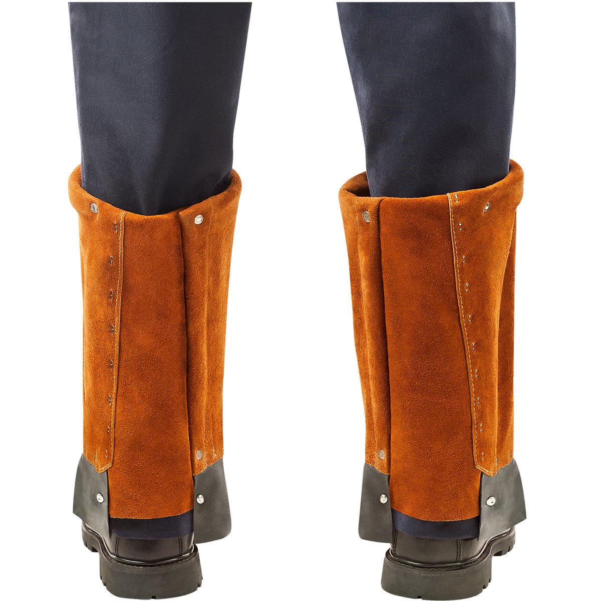 Steiner 12187 Brown Split Cowhide Leggings with Spring Frame Leg Wrap - 11