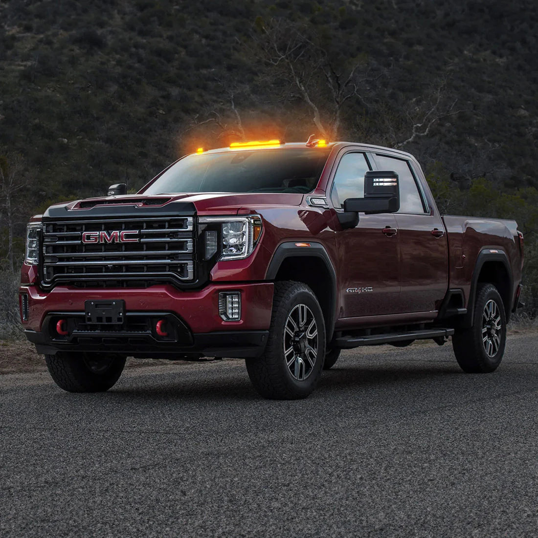 GMC & Chevy 20-24 4th Gen Heavy Duty 3-Piece Amber Cab Roof Light Lens with LED - OEM Replacement for Truck Cab Lights - Perfect for Off-Roading, Night Driving & Emergency Vehicles