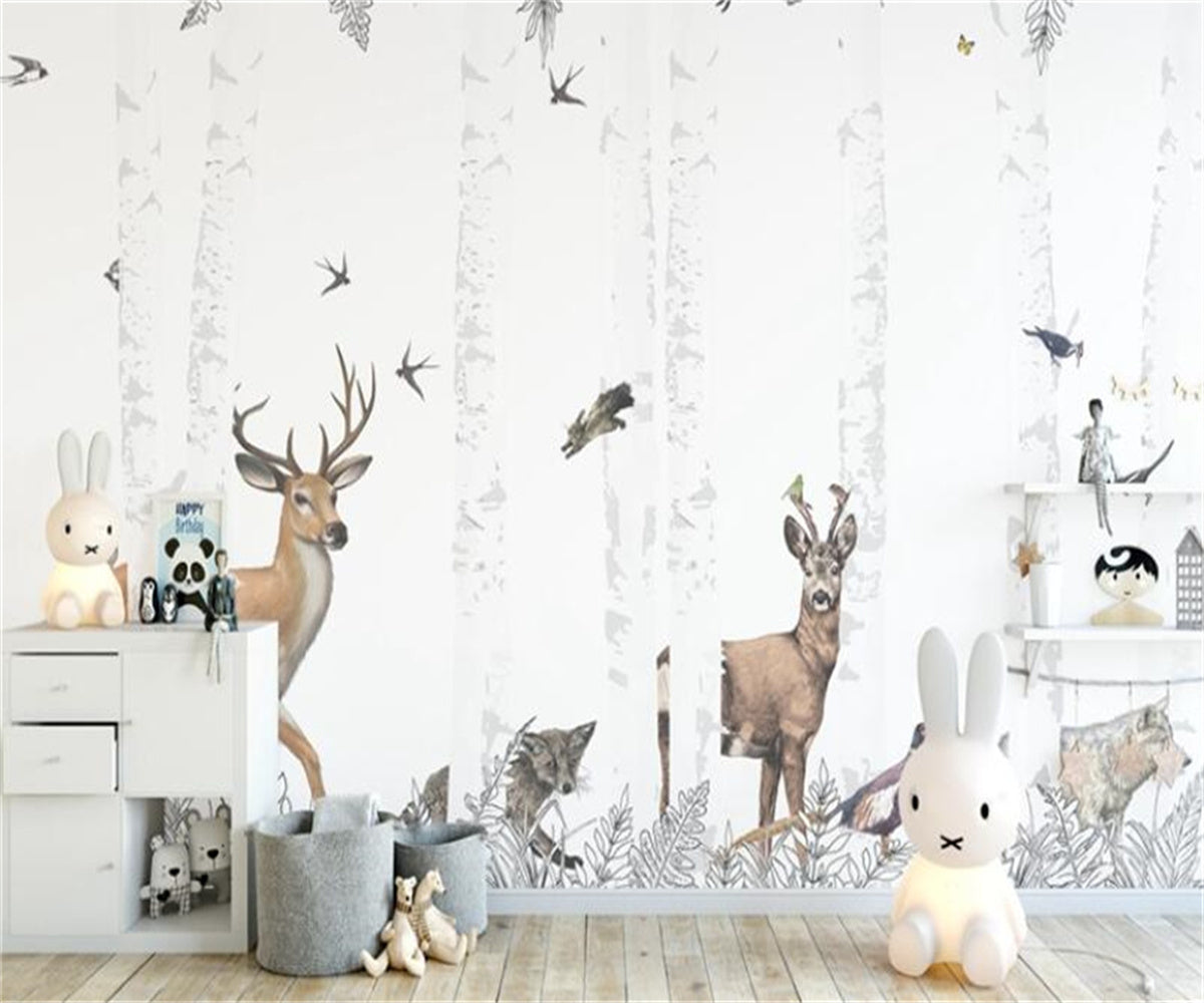 Whimsical Woodland Wonders Wallpaper - Nature-Inspired Peel & Stick Wallpaper for Nursery, Bedroom & Living Room Decor - Perfect for Kids' Rooms, Home Offices & DIY Projects
