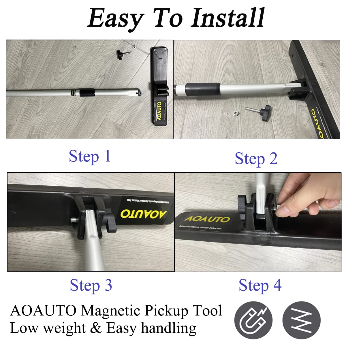 Heavy Duty Telescoping Magnet Pickup Tool - 16LB Pull Strong Magnetic Sweeper with 28