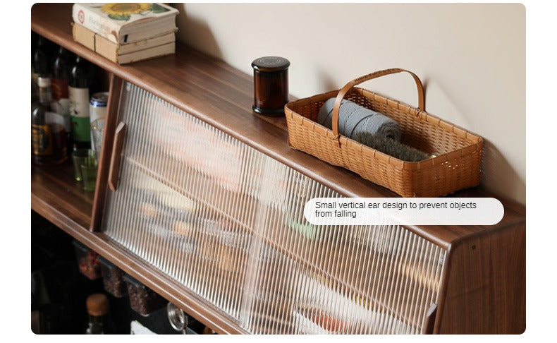 Solid Black Walnut Wood Sideboard Buffet Cabinet - Elegant Dining Room Storage for China, Linens & Entertaining Essentials