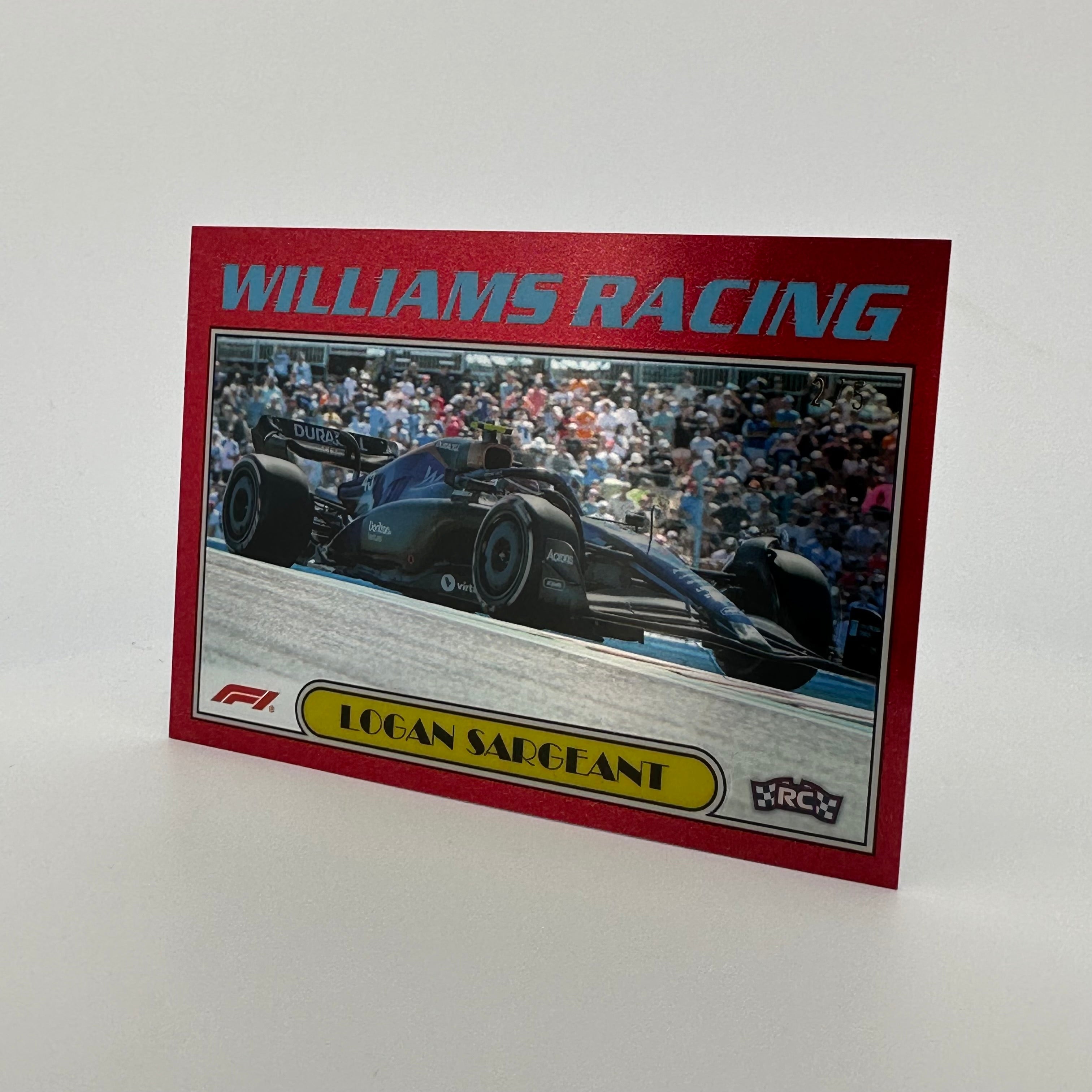 2023 Topps Chrome Logan Sargeant #AU77 LS Red Parallel 2/5 - Rare Racing Driver Trading Card for Collectors & F1 Fans