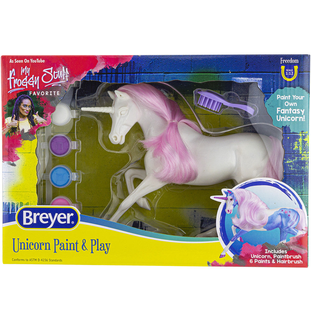 Breyer Freedom Series Paint & Play Unicorn Kit - DIY Unicorn Toy for Kids, Yellow - Perfect for Creative Play, Birthday Gifts & Arts & Crafts Activities