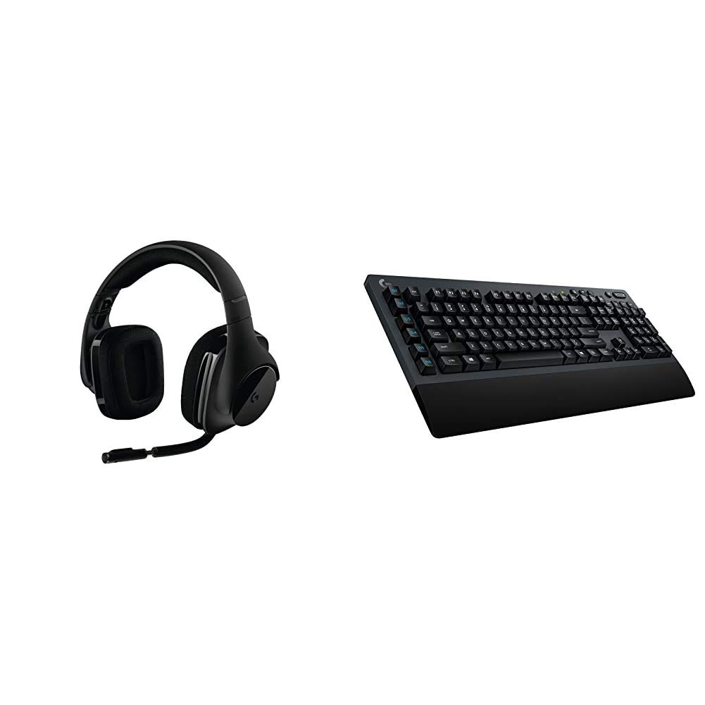 Logitech G533 Wireless Gaming Headset & G613 Mechanical Keyboard Bundle - Black | Noise-Cancelling Mic, LIGHTSYNC RGB, Low-Latency Wireless for PC/PS5/Xbox | Perfect for Esports & Streaming