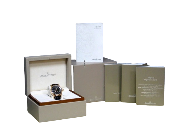 Jaeger-LeCoultre Master Compressor Luxury Rose Gold Men's Watch with Genuine Leather Strap - Perfect for Formal Events & Business Occasions