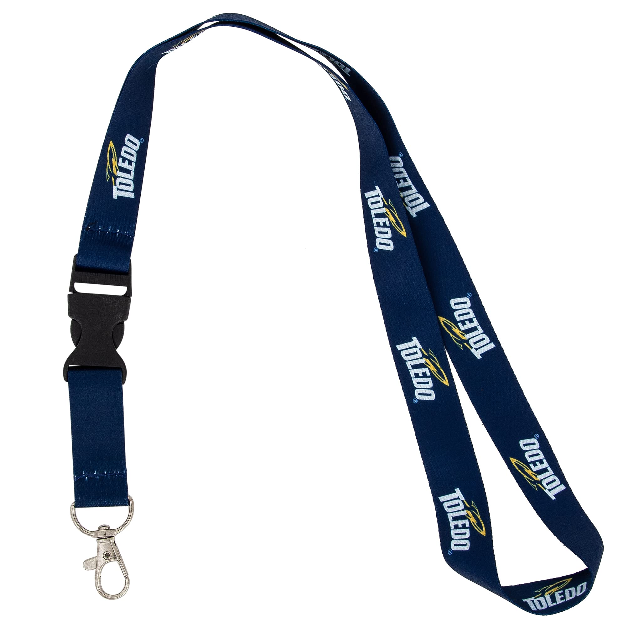 University of Toledo UT Rockets Lanyard - Detachable Breakaway Snap Buckle Keychain for ID Badge, Car Keys & More (Blue) - Perfect for Campus Life, Work & Events