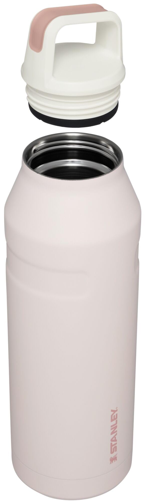 Stanley IceFlow Cap and Carry+ 50oz Insulated Stainless Steel Water Bottle with Wide Mouth Twist Lid | Leakproof & Lightweight | BPA-Free | Rose Quartz Glimmer | Perfect for Travel, Gym, Hiking & Outdoor Adventures