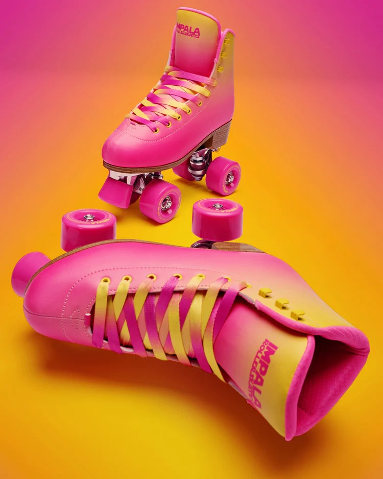 Impala Rollerskates for Women - Tropicana Pink Retro Quad Roller Skates with Light-Up Wheels | Perfect for Outdoor Skating, Roller Rinks, and 80s Themed Parties