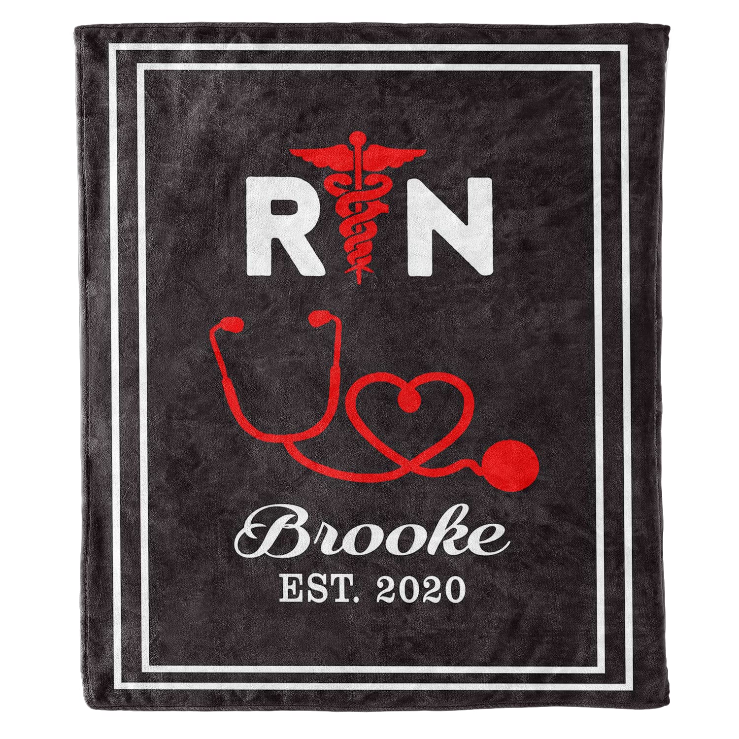 Personalized Nurse Fleece Blanket - Custom Name & EST Blanket for RNs, Soft Cozy Gift with Inspirational Quotes | Perfect for Birthday, Graduation, Appreciation Gifts | Home, Office, Hospital Use