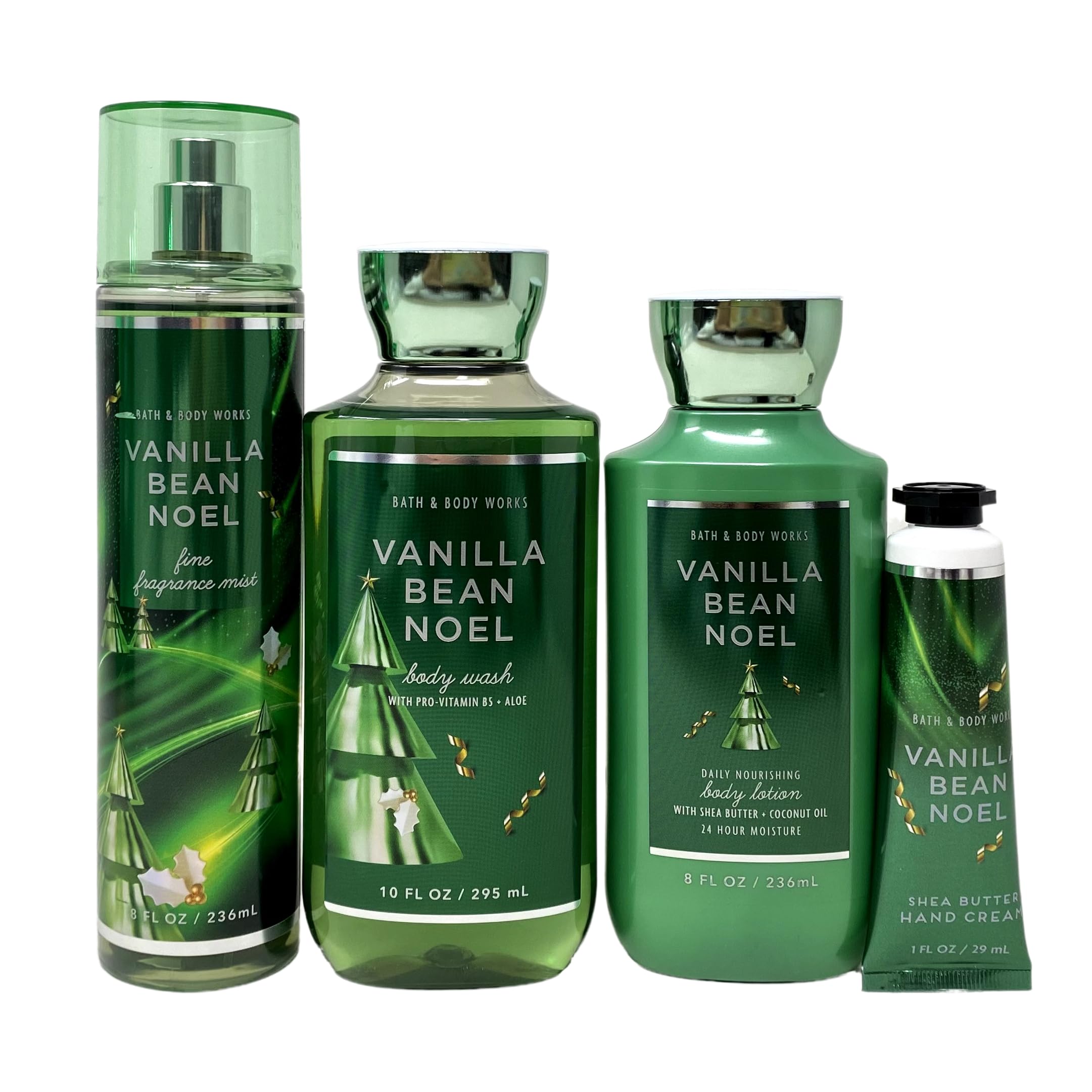 Bath & Body Works Vanilla Bean Noel Deluxe Gift Set - Fragrance Mist, Body Wash, Lotion & Hand Cream with Natural Oats Soap Sample | Holiday Gift, Self-Care & Spa Day Essentials