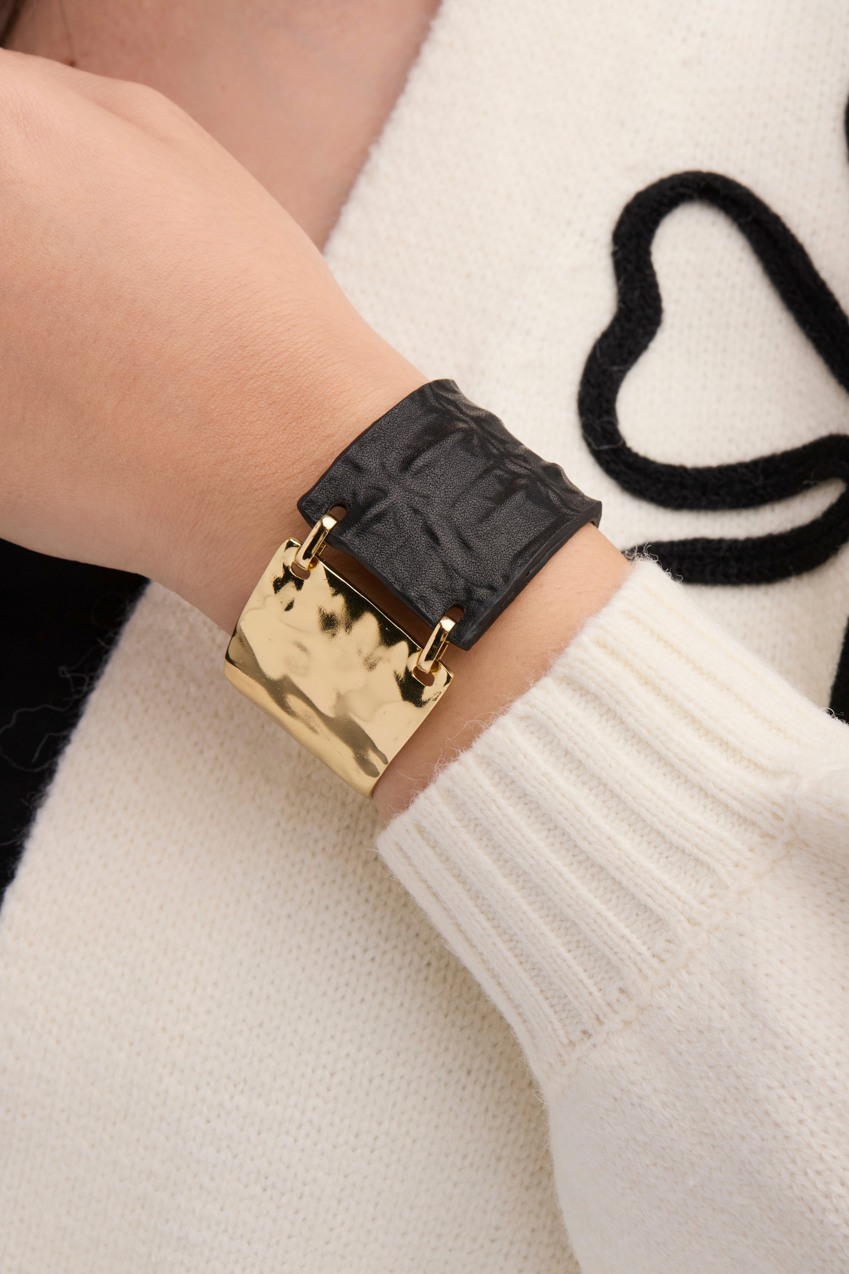Wild Ways Metal Leather Hook Bracelet - Adjustable Bangle for Men & Women - Boho Chic Jewelry for Everyday Wear & Special Occasions