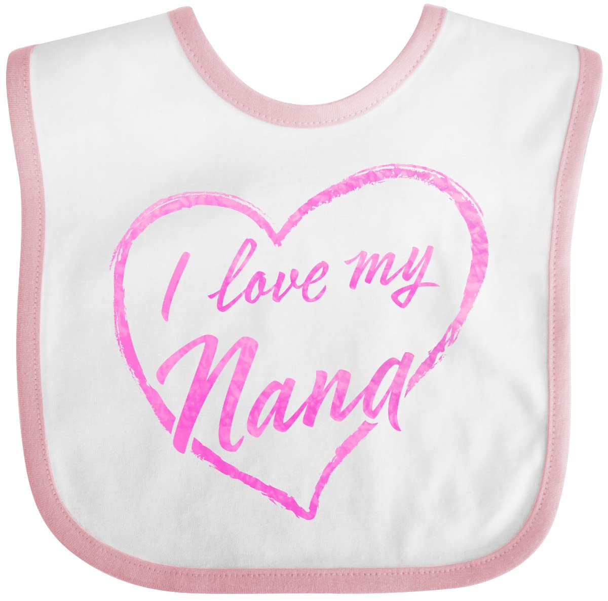 I Love My Nana Pink Chalk Heart Baby Bib - Soft Cotton Drool Bib for Infants - Perfect for Grandparents Day, Baby Showers & Family Gifts
