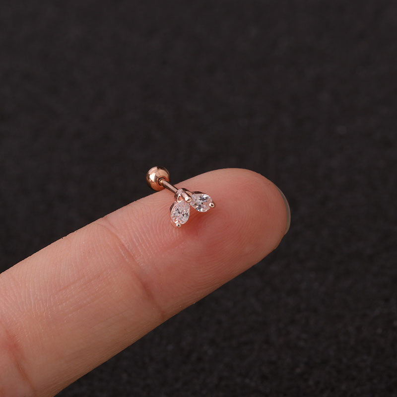 20G Rose Gold Celestial Star Tragus Ball Back Stud Earrings for Women | Hypoallergenic Cartilage Piercing Jewelry | Perfect for Daily Wear, Parties & Special Occasions