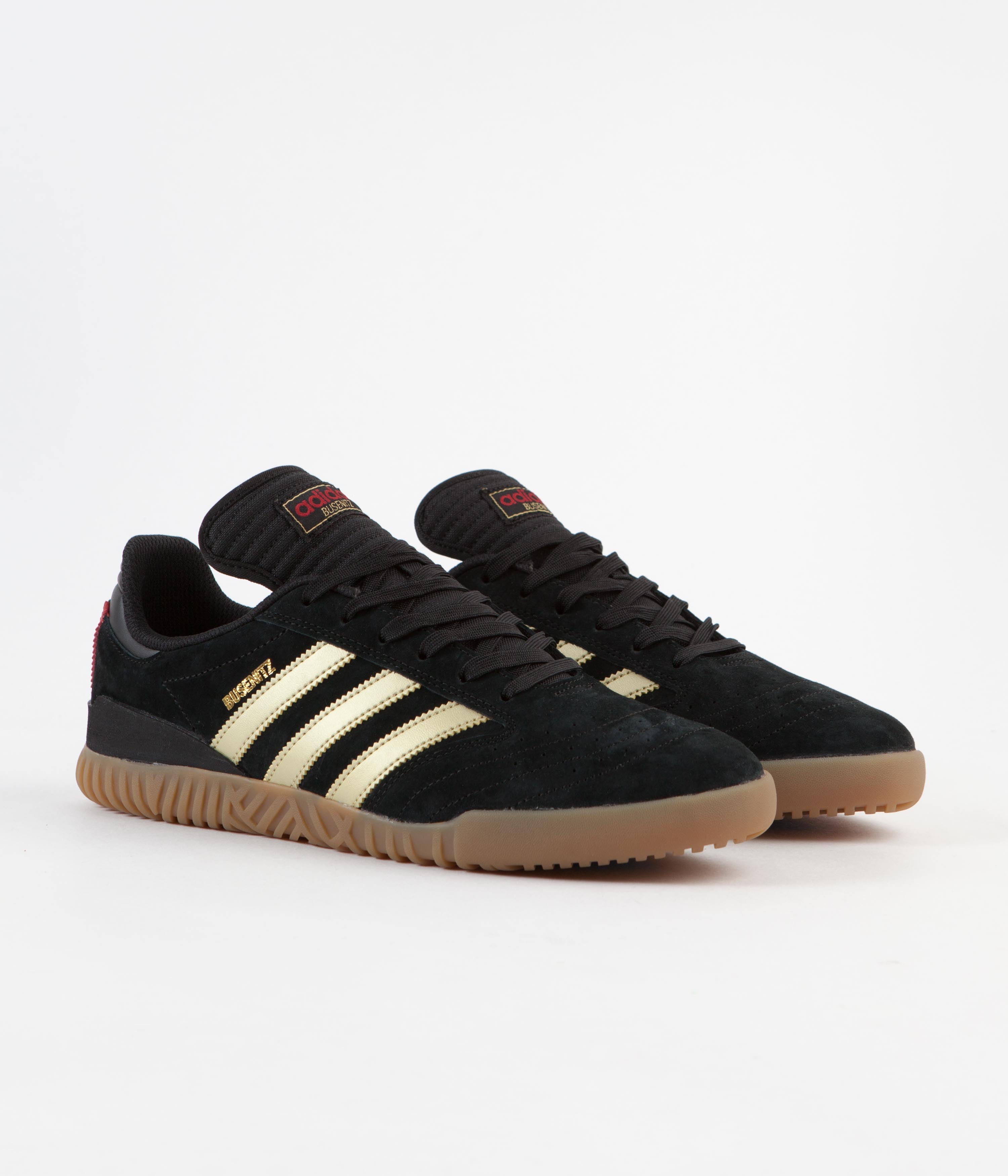 Adidas Busenitz Indoor Super Shoes - Core Black / Gold Metallic / Scarlet - Perfect for Skateboarding & Indoor Sports Training