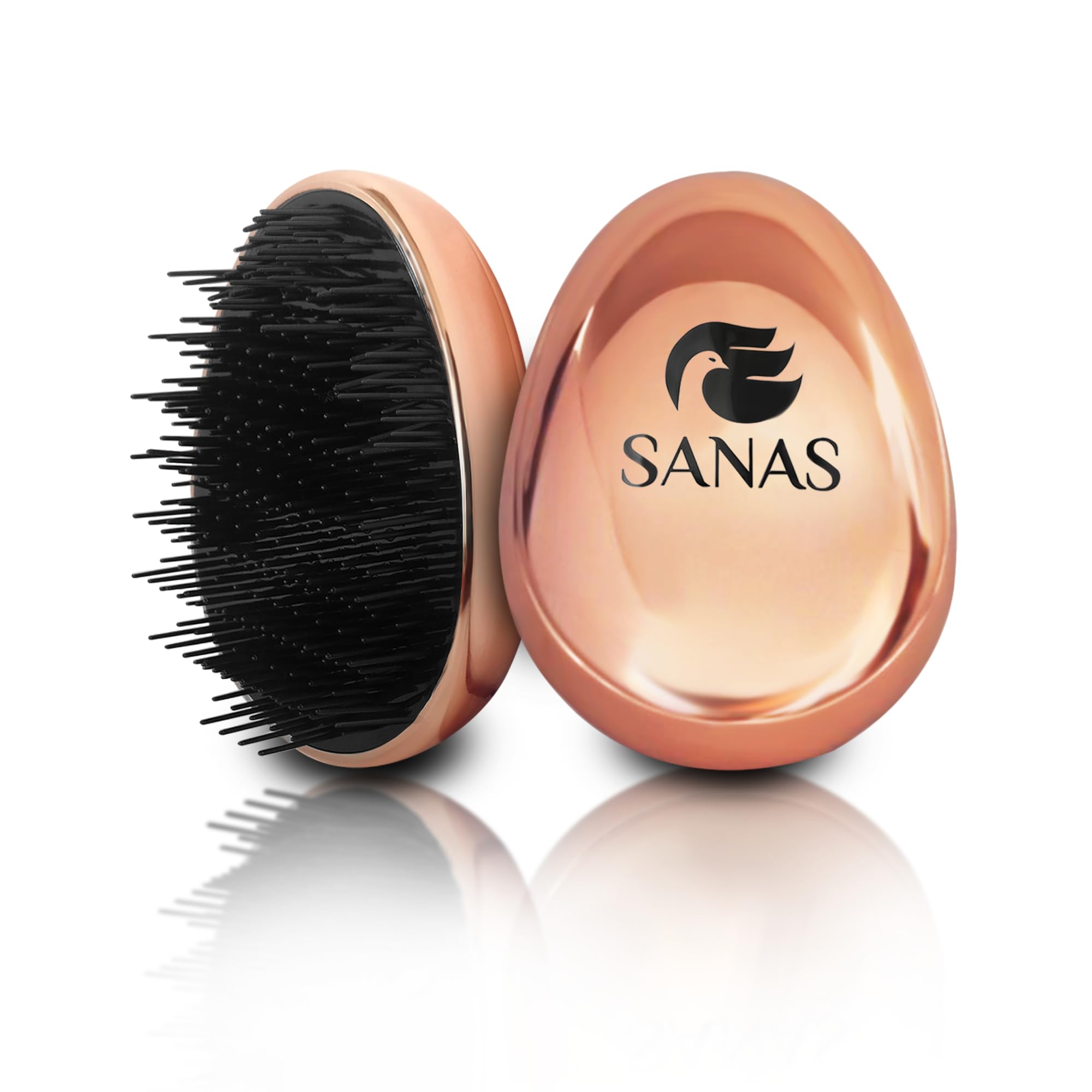 Sanas Detangling Hair Brush for Curly Hair - 1PC Copper Tangle Teezer & Denman Style Brush for Women - Perfect for Wet/Dry Hair, Styling, Salon Use & Travel Accessories