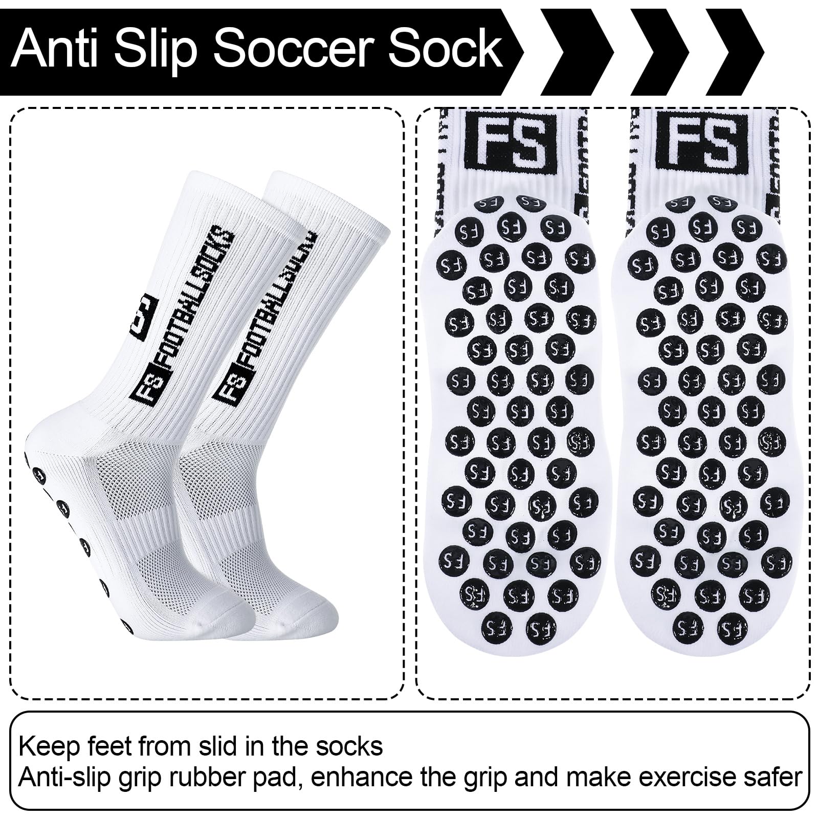 **DragonflyDreams 3 Pairs Non-Slip Soccer Socks for Men & Women - Anti-Slip Football Socks with Rubber Dots, Breathable Athletic Socks for Running, Basketball, Volleyball, Yoga & Sports - Perfect for Training & Gym Workouts**
