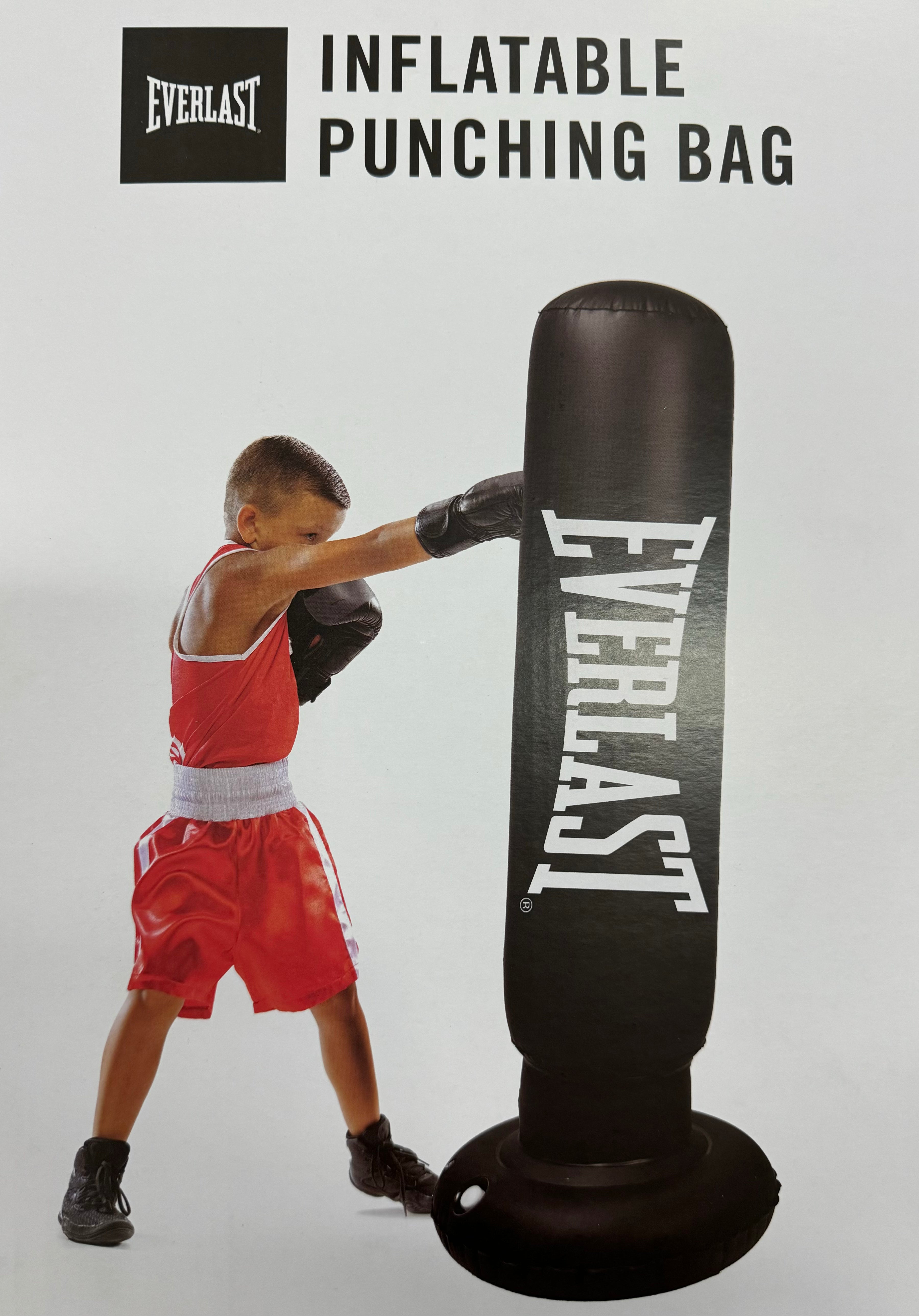 Everlast Free Standing Inflatable Punching Bag for Adults & Kids - Heavy Duty Training Equipment for Boxing, MMA, Home Gym Workouts