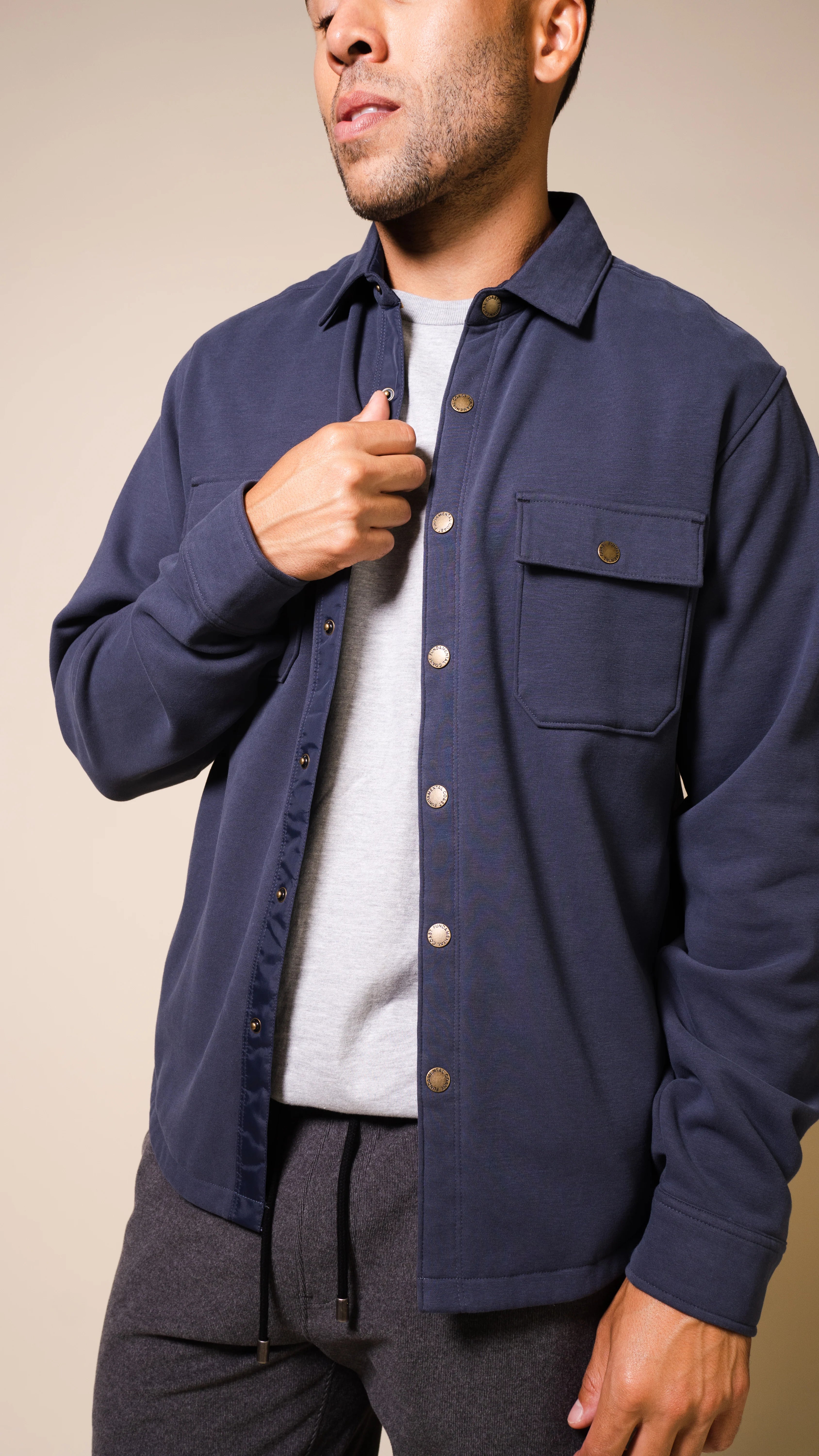 Fundamental Coast Indigo Night Shirt Jacket - Lightweight Layering for Men & Women | Perfect for Casual Outings, Travel & Cool Evenings