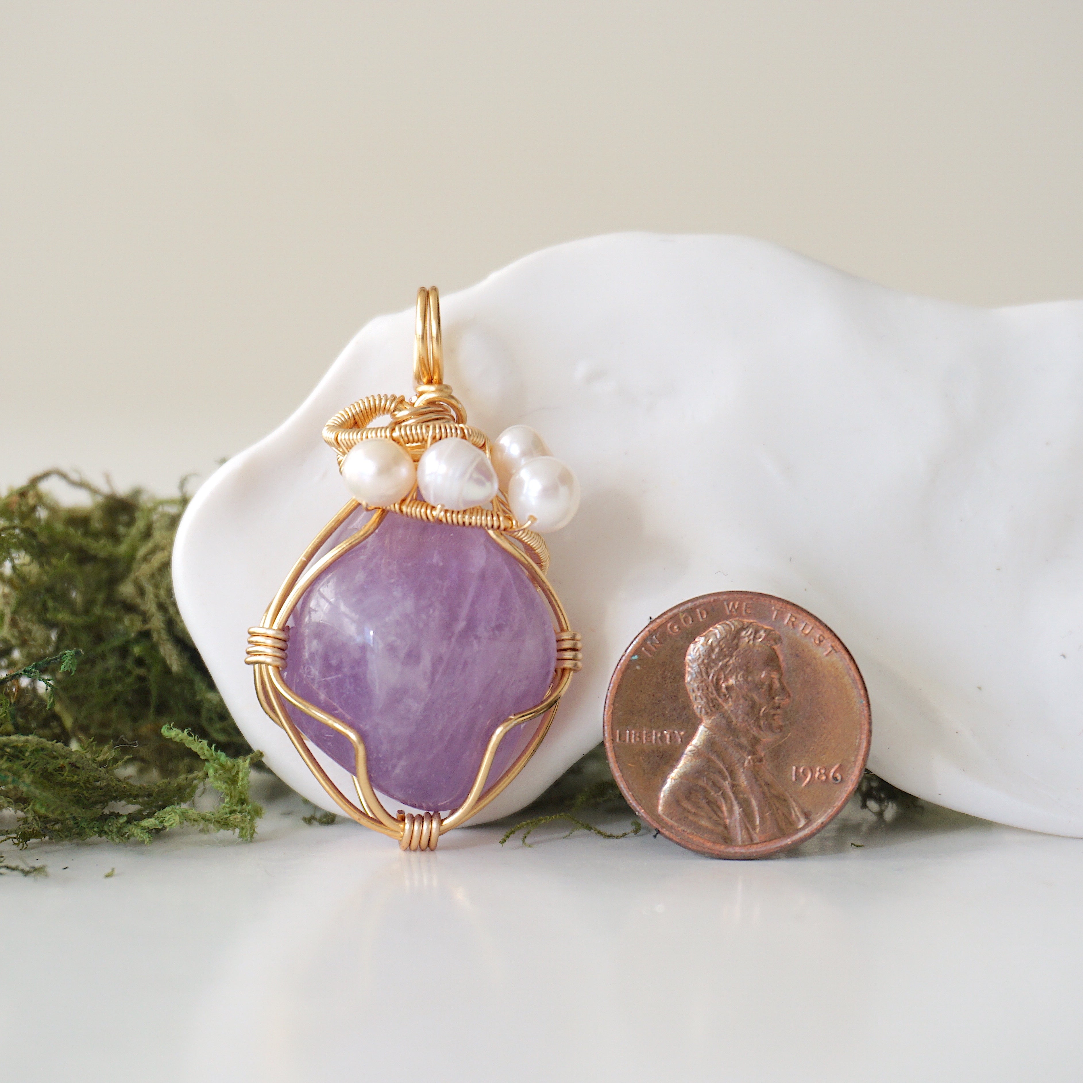 Elegant Amethyst & Pearl Necklace - 14K Gold Plated Jewelry for Women | Perfect for Weddings, Parties & Special Occasions
