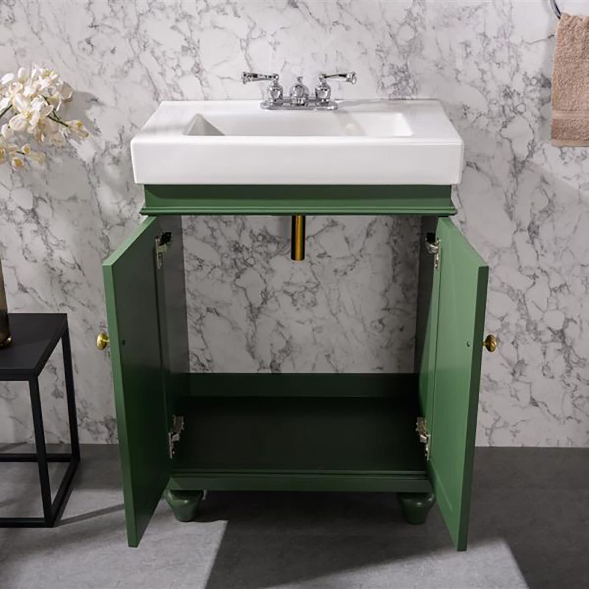 Legion Furniture 24-inch Bathroom Vanity with Vogue Green Sink - Modern Space-Saving Design for Small Bathrooms, Powder Rooms & Apartments