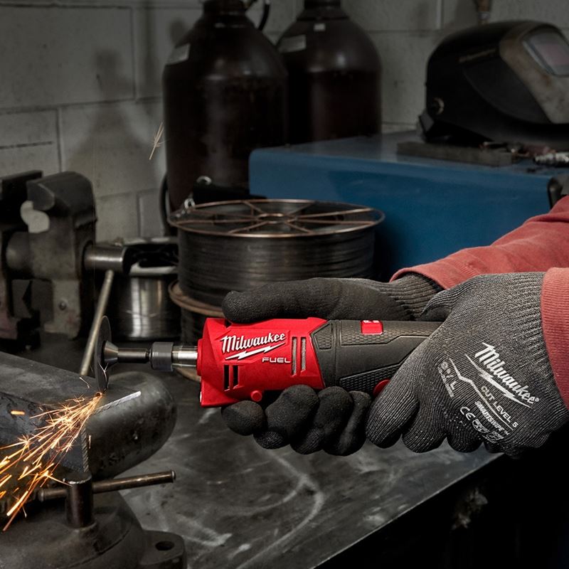 M12 FUEL 12V Brushless Cordless Straight Die Grinder Kit with 2 Batteries - Perfect for Metalworking, Wood Carving & DIY Projects