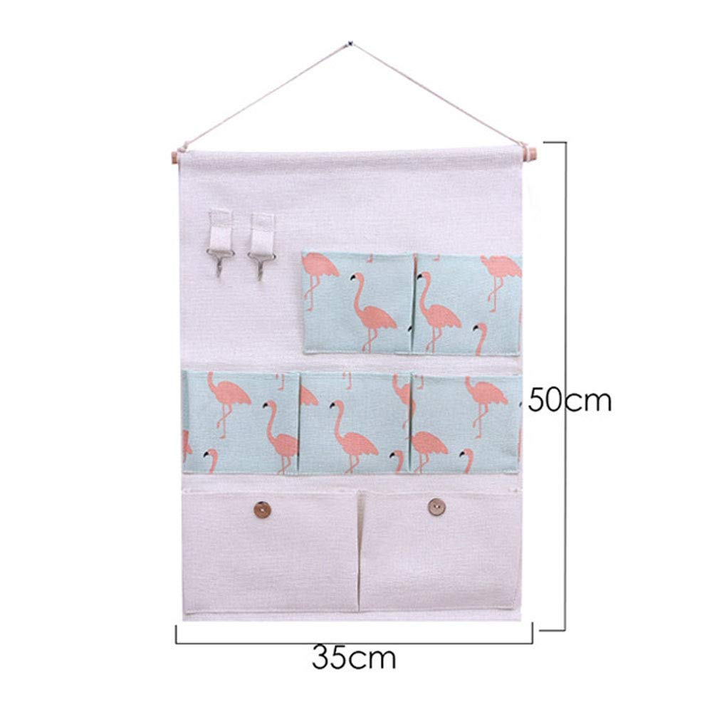 Axgo 7-Pocket Over The Door Magazine Organizer - Light Brown Hanging Storage with 2 Hooks for Closet, Bathroom & Bedroom Organization - Perfect for Magazines, Towels & Accessories