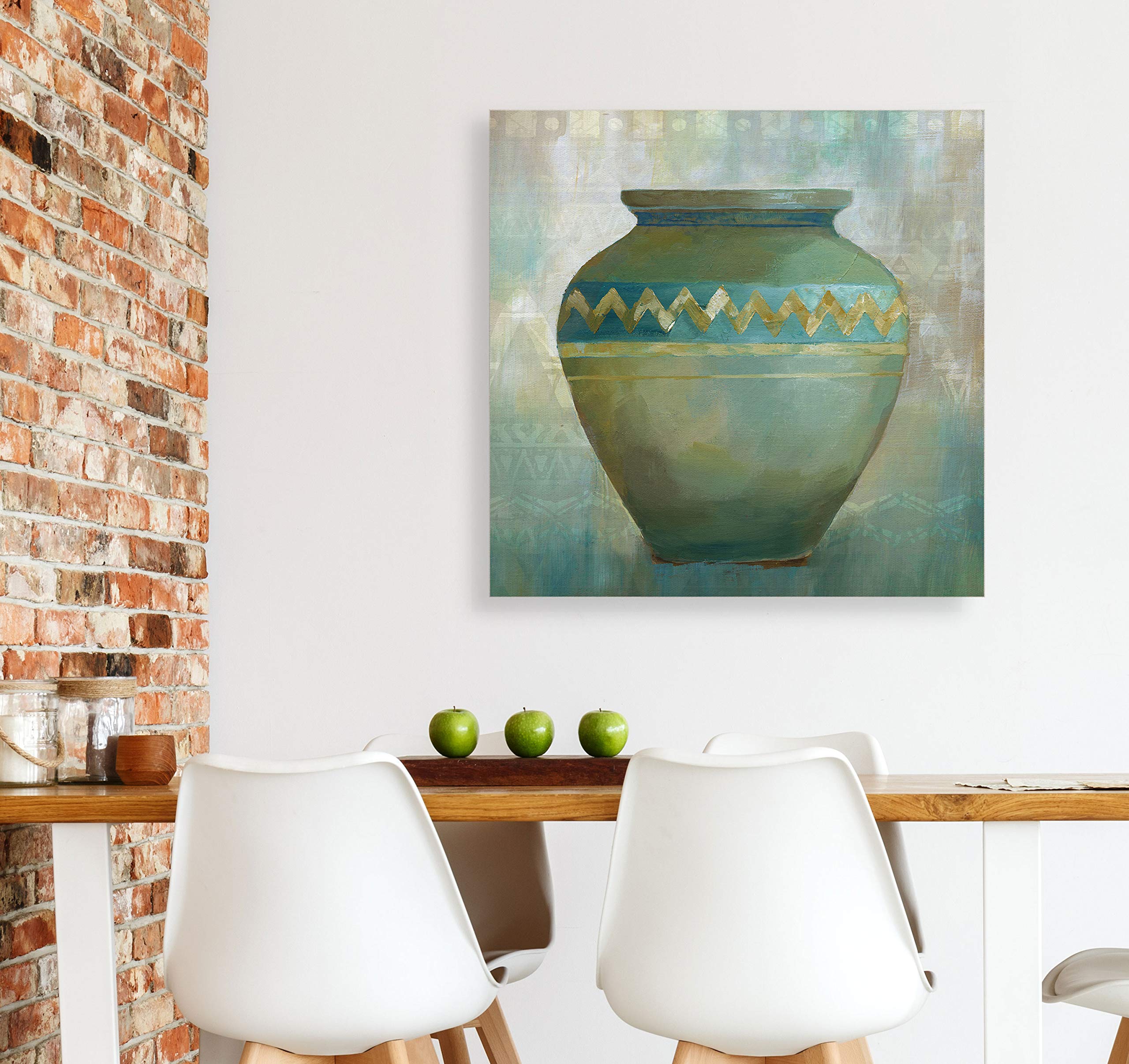Wexford Home Jade Vessel Gallery Wrapped Canvas Wall Art - Modern Abstract Painting for Living Room, Bedroom & Office Decor