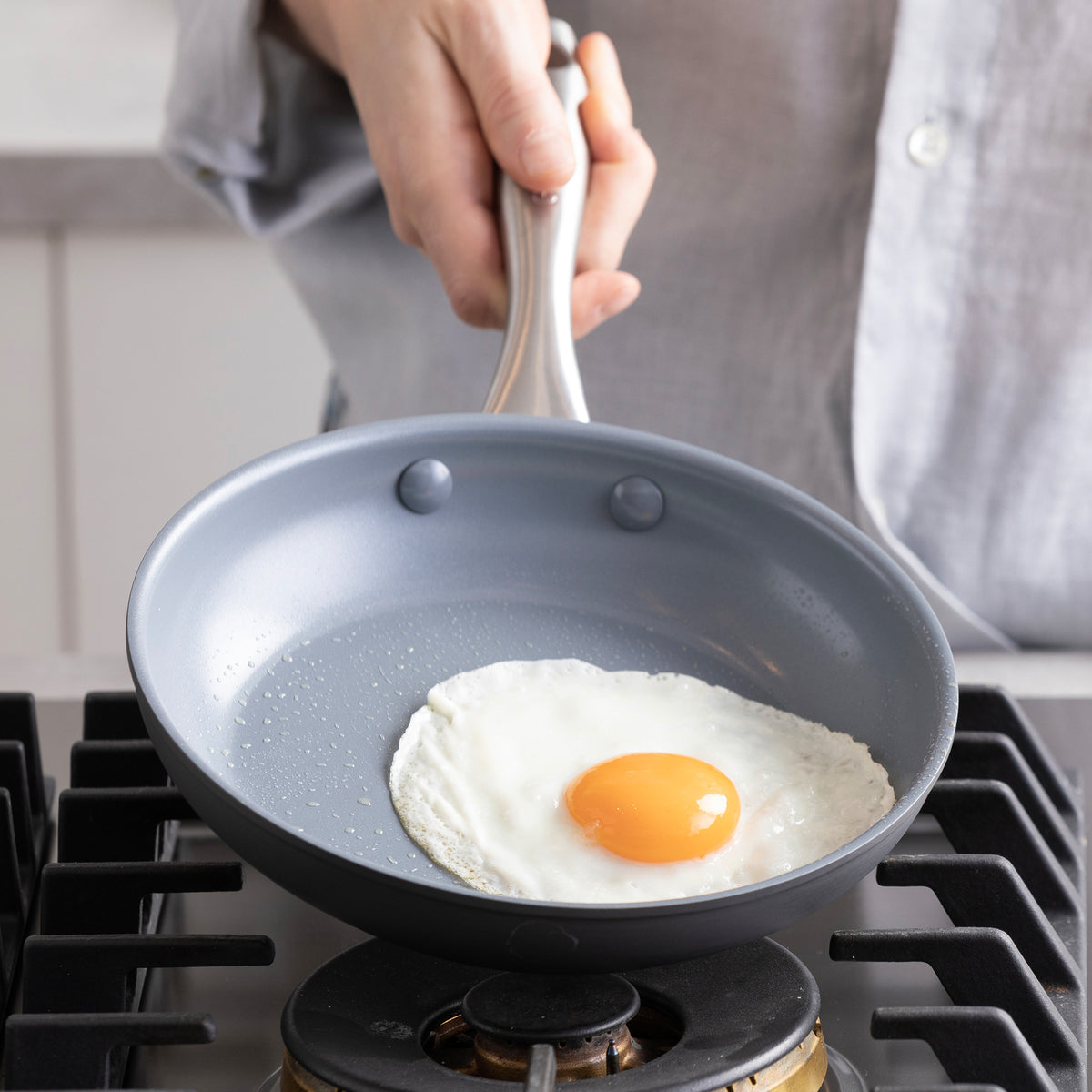 Lima 10-Inch Ceramic Nonstick Fry Pan with Bamboo Spatula - Healthy Cooking Skillet for Eggs, Pancakes & Stir Fry - Perfect for Home Kitchen & Restaurant Use