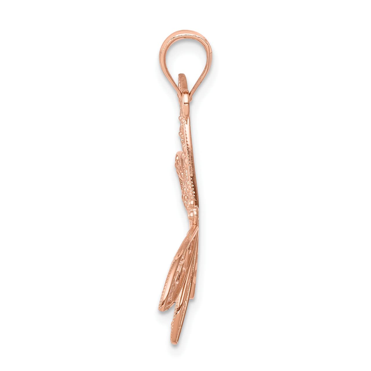 14k Rose Gold Polished Dragonfly Pendant Necklace - Lex & Lu Elegant Jewelry for Women, Gift for Her, Birthday, Anniversary - Perfect for Everyday Wear & Special Occasions