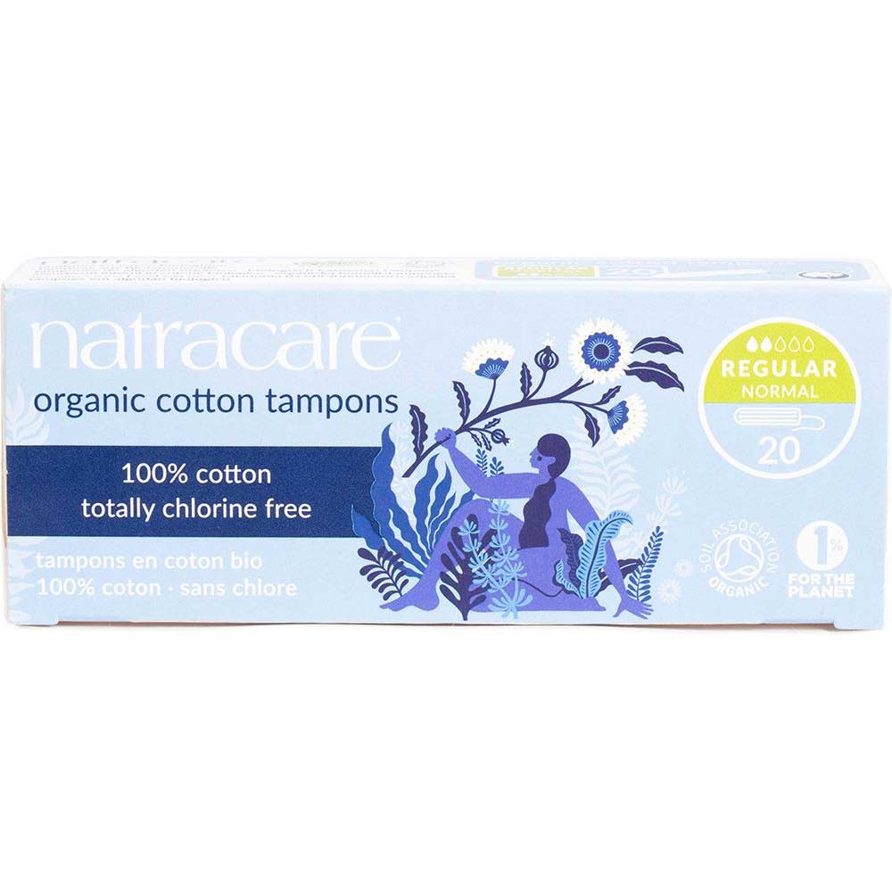 Natracure Organic Cotton Tampons - 20 Pack Regular Absorbency | Hypoallergenic & Chlorine-Free | Comfortable Protection for Active Women | Perfect for Yoga, Gym & Daily Use