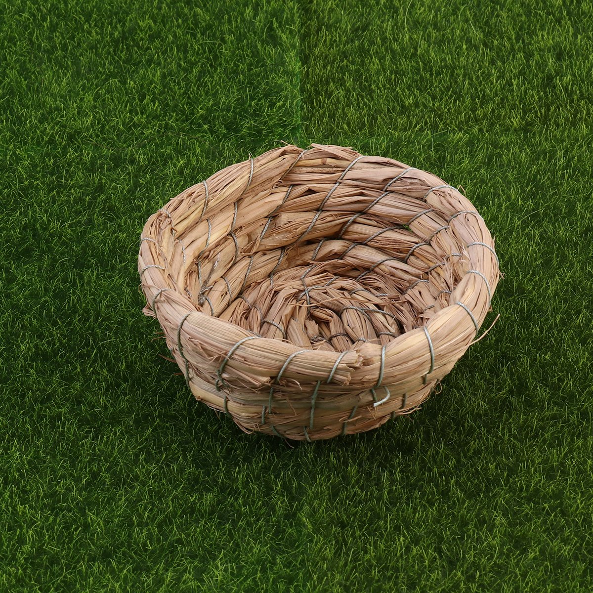 Baluue 6pcs Straw Bird Nest - Natural Handmade Woven Nesting Basket for Small Birds - Perfect for Pet Birds, Garden Decor, and DIY Crafts