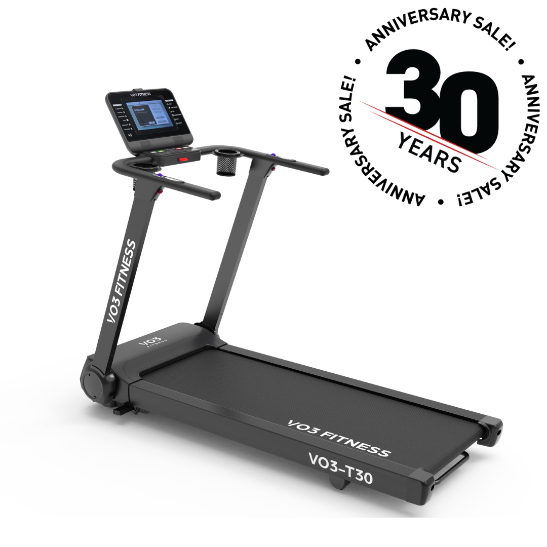 VO3 Fitness T30e Folding Treadmill - Compact Home Exercise Equipment for Running & Walking - Perfect for Small Spaces & Home Gym Workouts