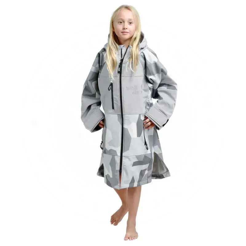 Kids Swimming Robe - Arctic Camo Unisex Soft Shell Pool Robe for Boys & Girls | Quick-Dry, Warm Cover-Up for Beach, Pool & Water Activities
