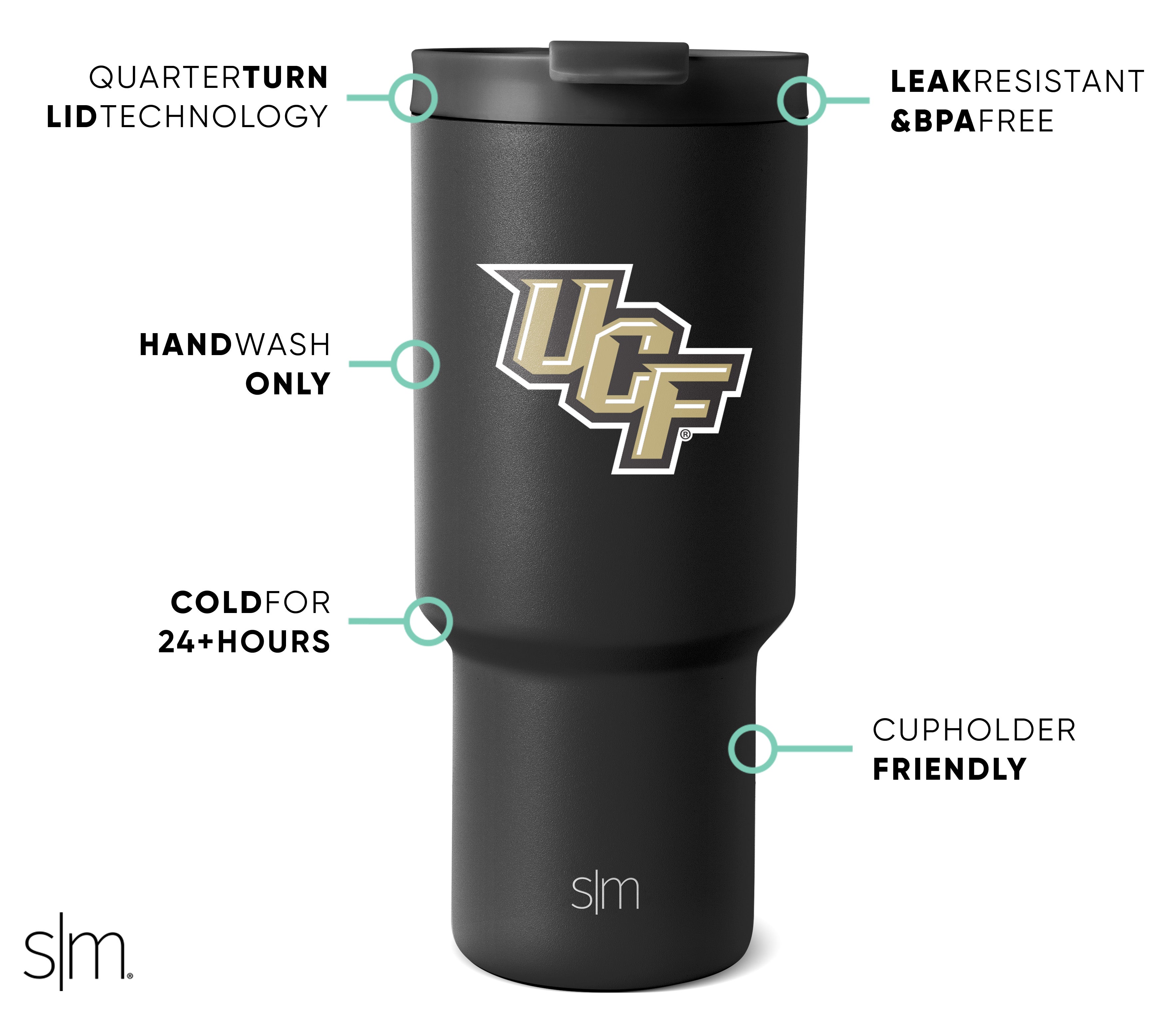 Collegiate Trek Tumbler - Insulated Stainless Steel Water Bottle with Lid & Straw - Perfect for College, Hiking, Gym & Outdoor Adventures