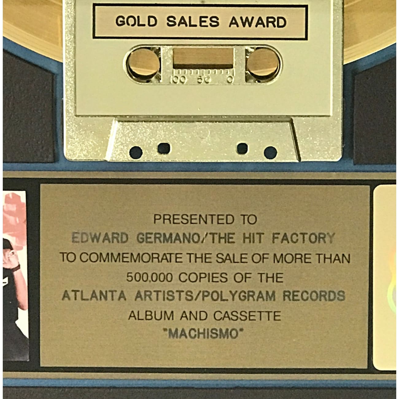 Cameo Machismo RIAA Certified Gold Album Award - Perfect for Music Collectors, Fans & Display in Home, Office or Studio