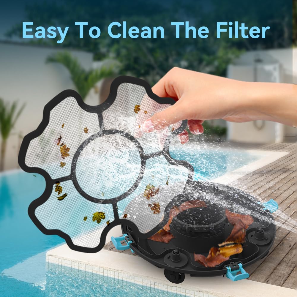 Cordless Robotic Pool Cleaner for Above Ground Pools - 140 Min Runtime, 52 Ft/Min Cleaning Speed, Dual-Motor, IPX8 Waterproof, Self-Parking - Ideal for Flat Swimming Pools (GreenBlack) - Perfect for Inground & Above Ground Pool Maintenance, Weekly Cleaning & Debris Removal