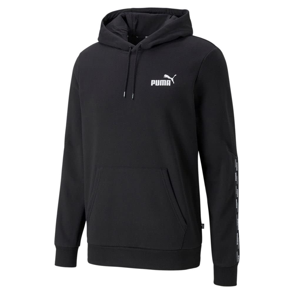 Puma Men's Power Tape Hoodie - Comfortable Casual Pullover with Technology Fabric - Black - Perfect for Gym, Running & Everyday Wear