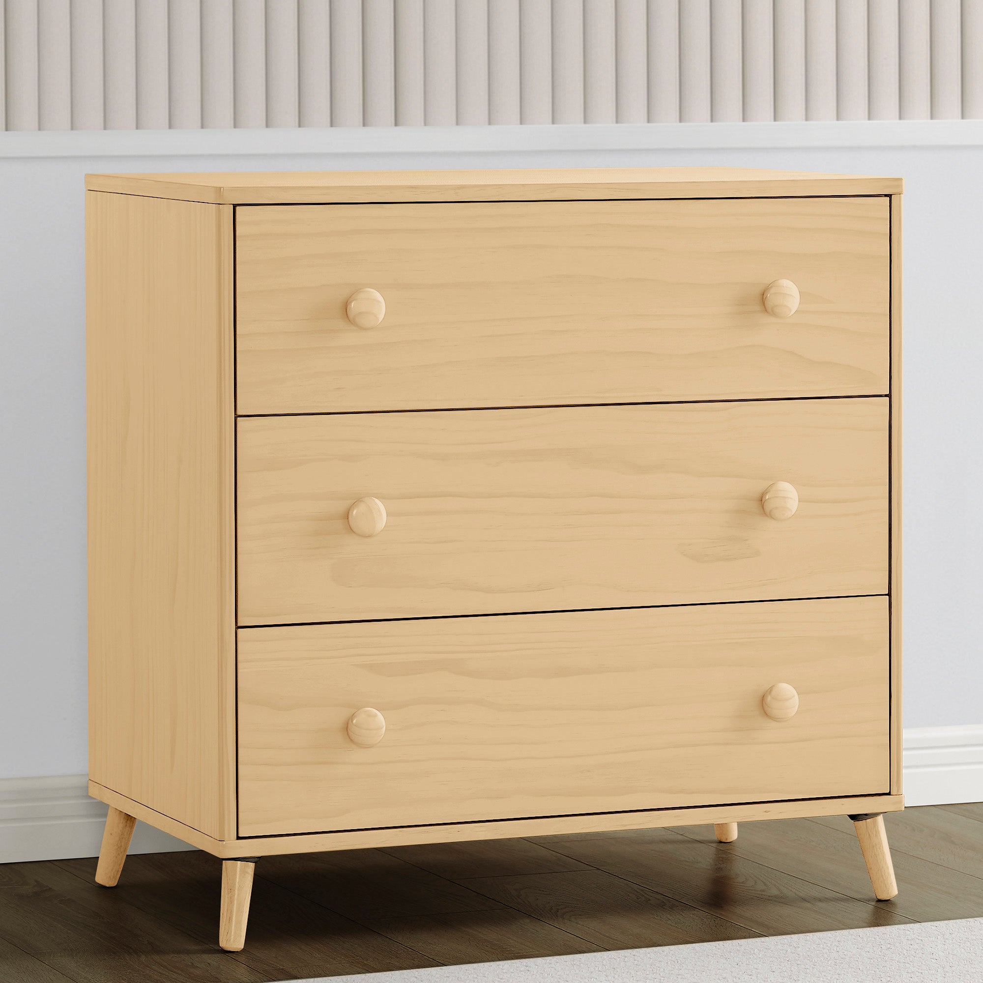 Jordan 3-Drawer Dresser with Interlocking Drawers - Sturdy Bedroom Storage Furniture for Clothes & Accessories | Perfect for Master Bedroom, Guest Room or Dorm Organization