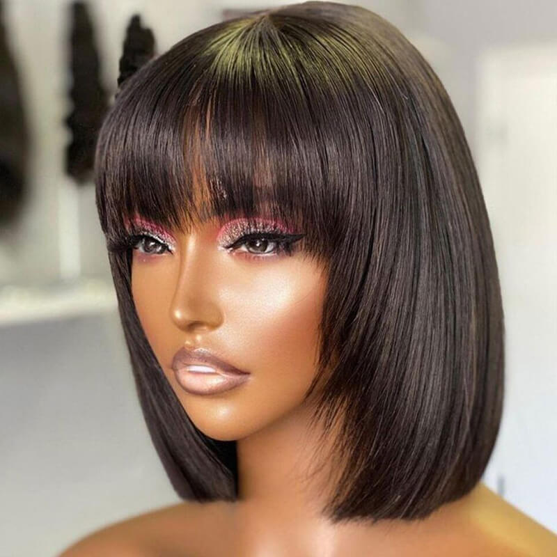 #1B Straight Layered Cut Bangs