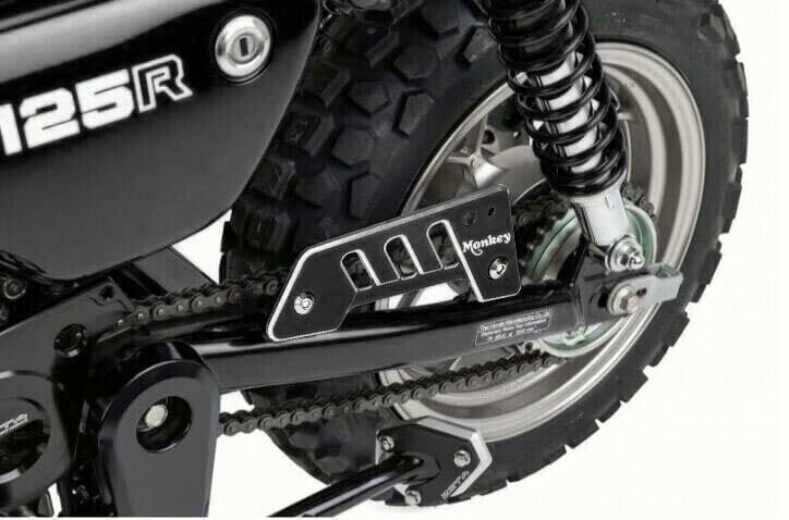 3D CNC Chain Guard Cover Rear Hell Cover Protection for Honda Monkey 125 2019-2024 - Durable Black Motorcycle Accessory for Off-Road & Street Riding