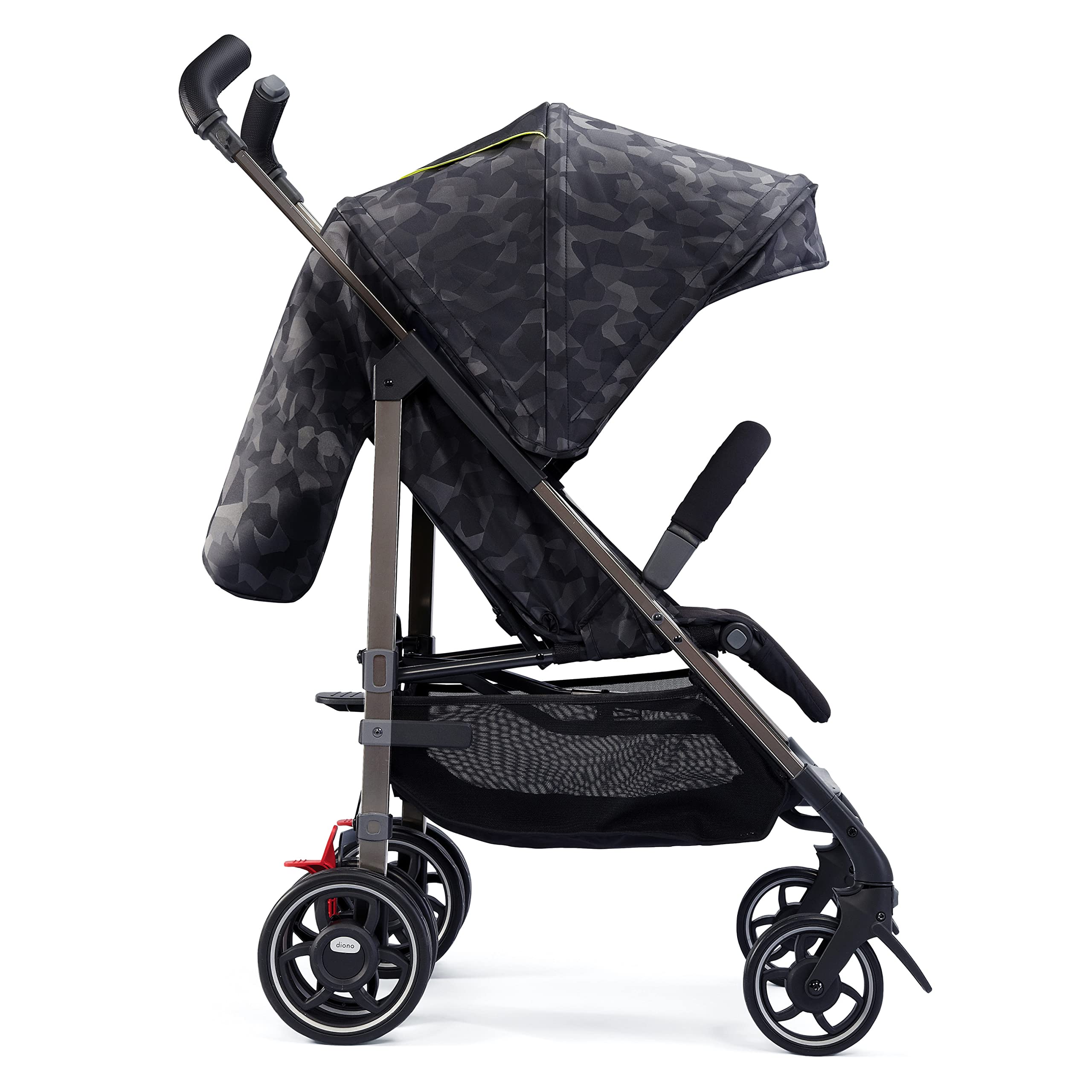 Diono Flexa Luxe Lightweight Umbrella Stroller for Babies & Toddlers - Compact Fold, Car Seat Compatible, XL Storage Basket, Black Camo - Perfect for Travel, Shopping & Everyday Use