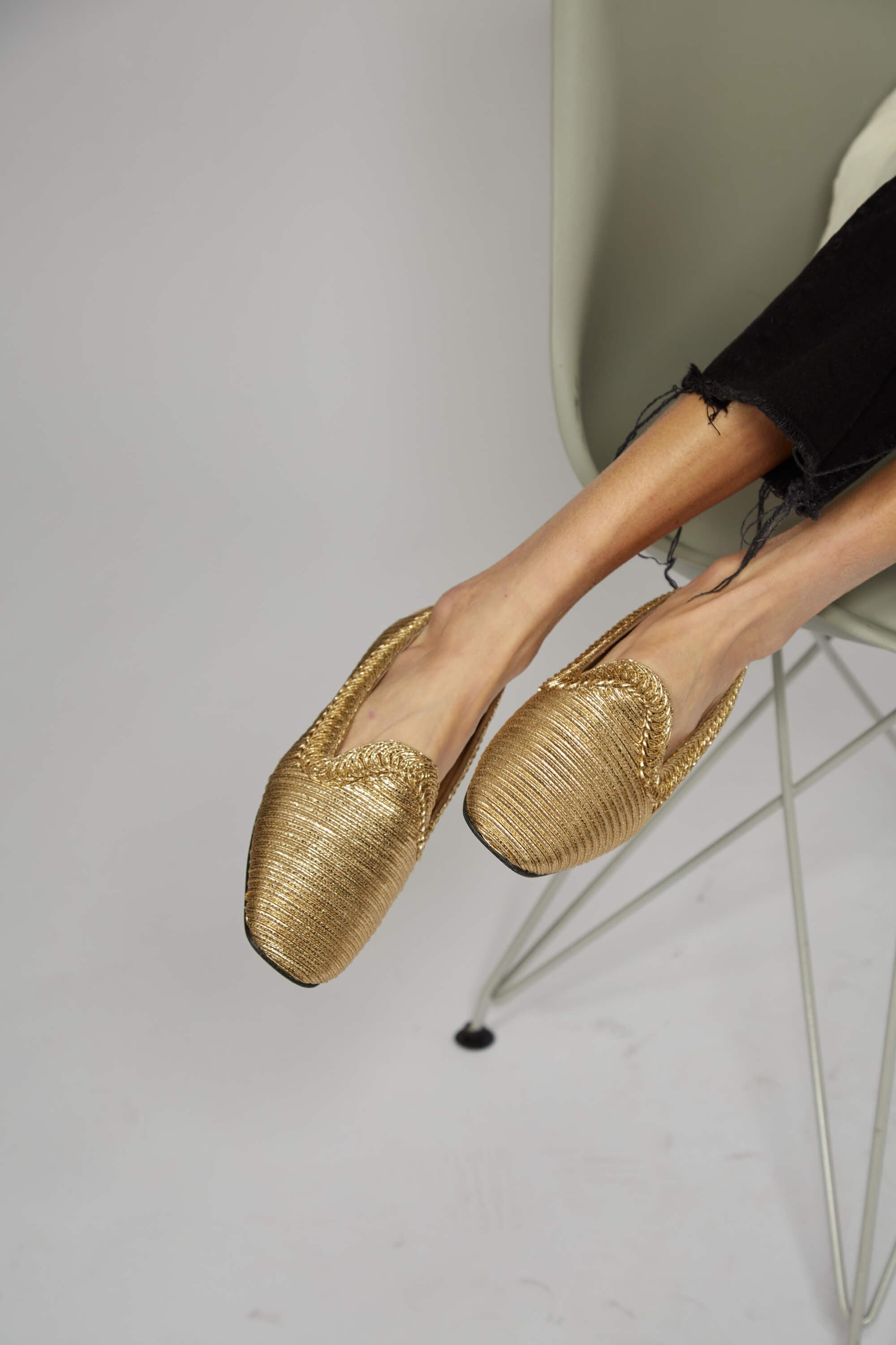 NY Metallic Vegan Loafers for Women - Gold Slip-On Comfort Shoes | Perfect for Office, Casual Wear & Travel